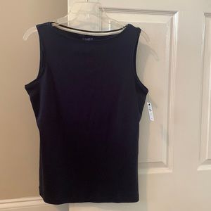 Talbots NAVY sleeveless tee - New with Tags- Medium Petite